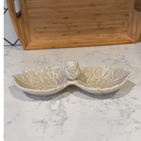 vintage Otagiri owl leaf design relish or snack tray trinket bowl mid century - Picture 4 of 11